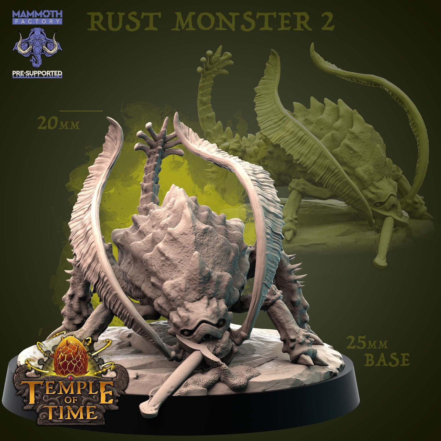 Rust Monster Tabletop Miniature Set | Temple of Time Collection | Mammoth Factory