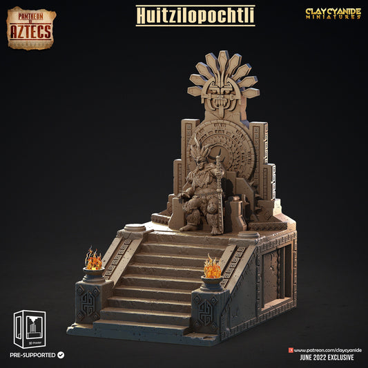 Huitzilopochtli Aztec Sun God Resin Miniature | Pantheon of Aztecs Series RPG Tabletop | Clay Cyanide Miniatures