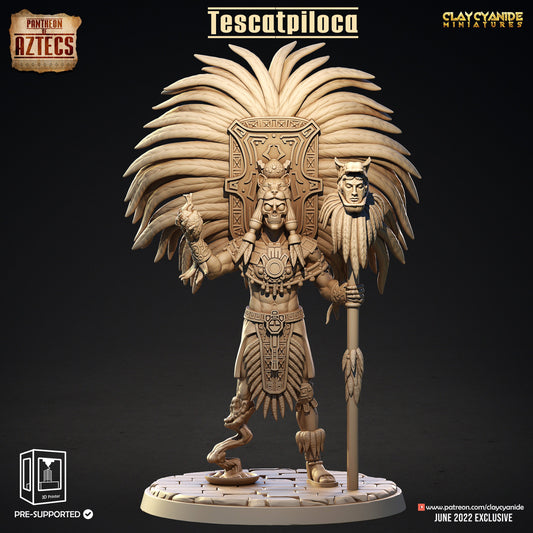 Tezcatpiloca The Smoking Mirror Resin Miniature | Pantheon of Aztecs Series RPG Tabletop | Clay Cyanide Miniatures