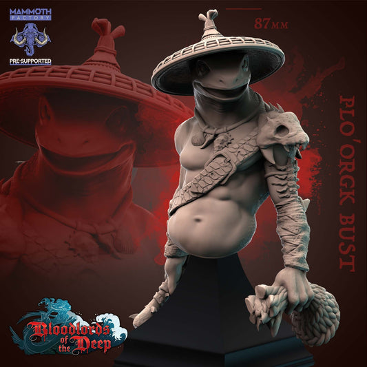 Plo'Orgk Frog Folk Bust | Bloodlords of the Deep Collection | Mammoth Factory