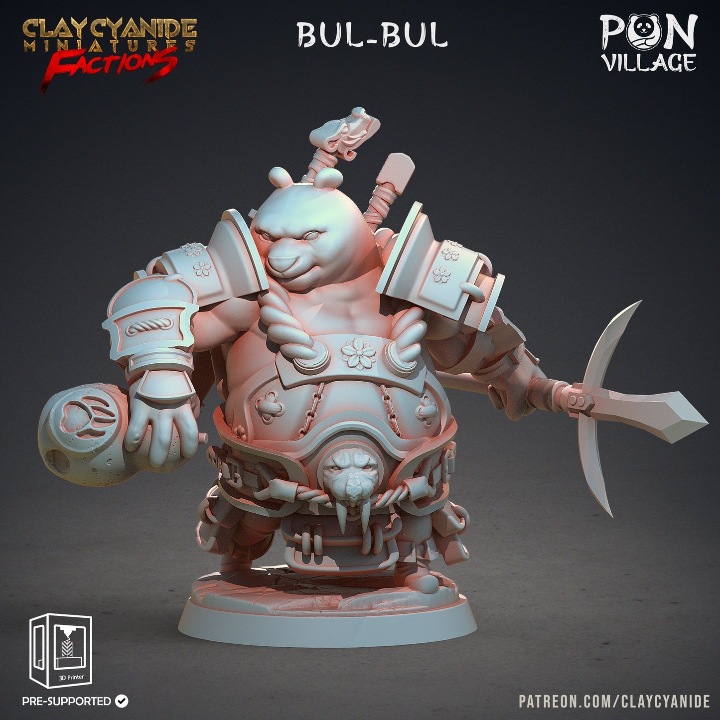 Samurai Panda Folk Pon Village Tribe | Factions | Clay Cyanide Miniatures