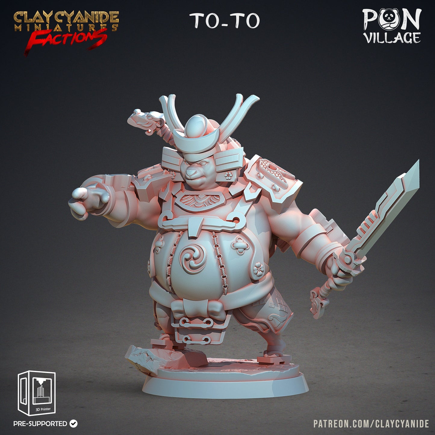 Samurai Panda Folk Pon Village Tribe | Factions | Clay Cyanide Miniatures