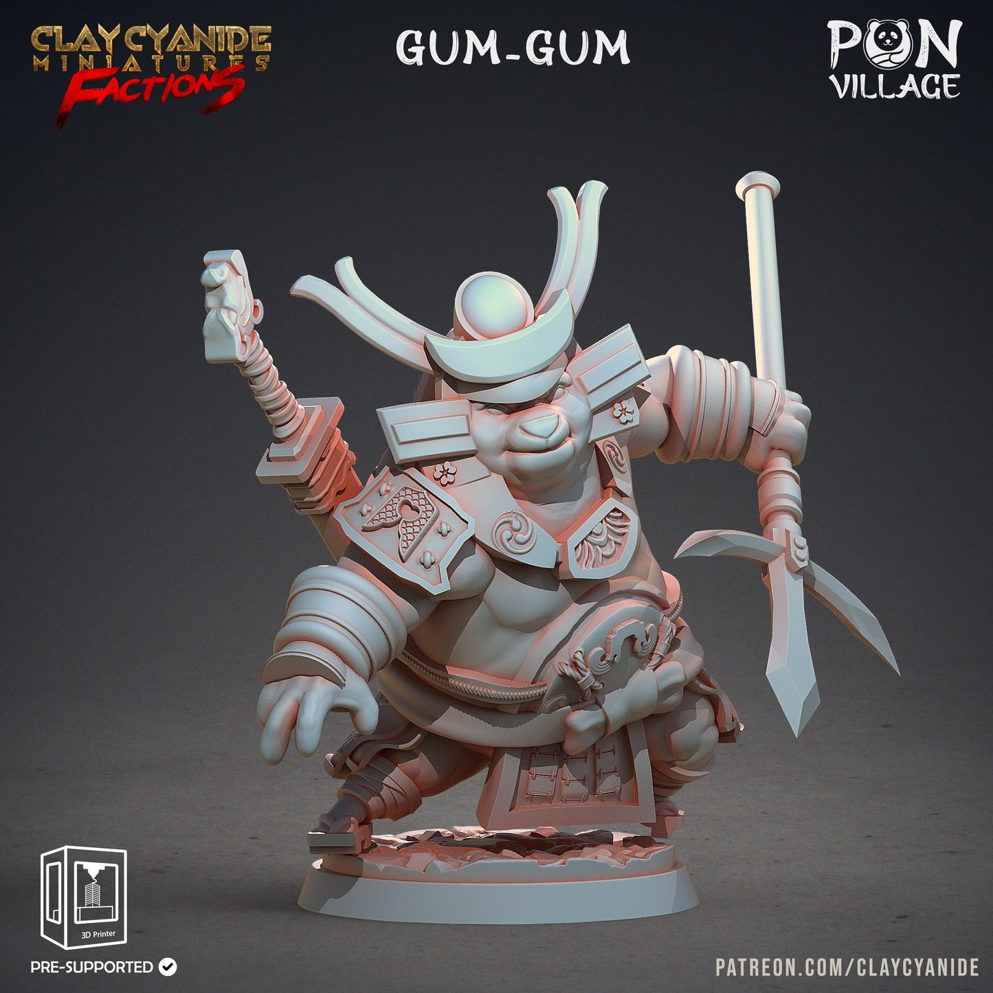 Samurai Panda Folk Pon Village Tribe | Factions | Clay Cyanide Miniatures