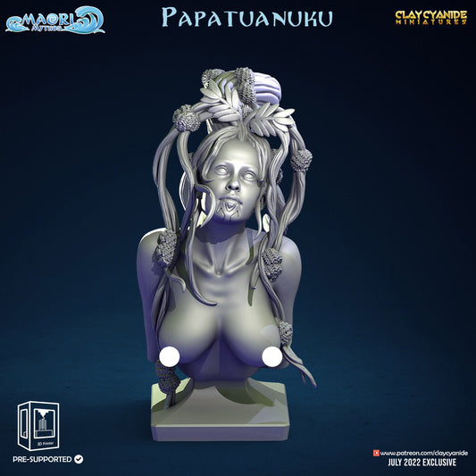 Papatuanuku Earth Goddess Bust | Maori Mythos Series RPG Tabletop | Clay Cyanide Miniatures