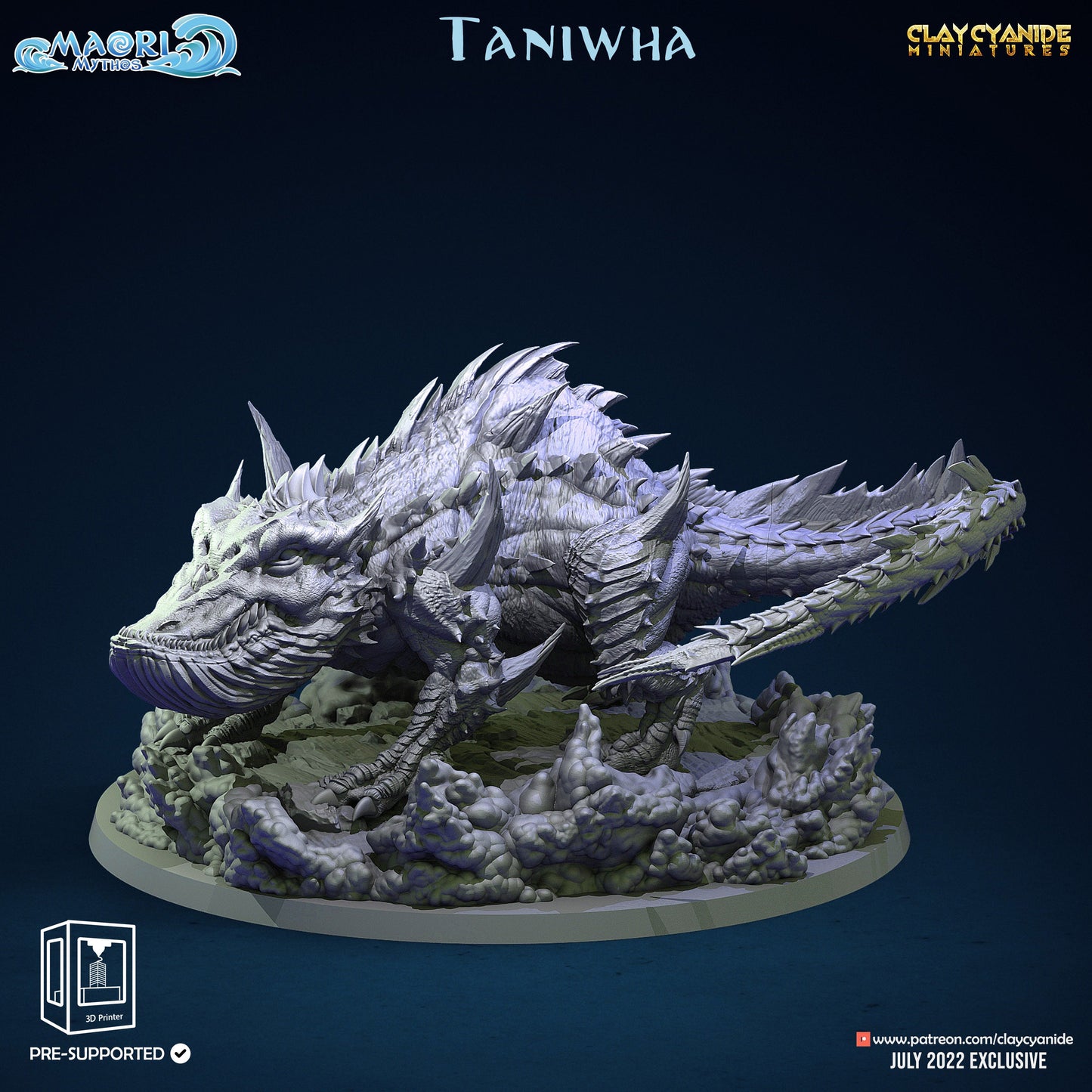 Taniwha creature Resin Miniature | Maori Mythos Series RPG Tabletop | Clay Cyanide Miniatures