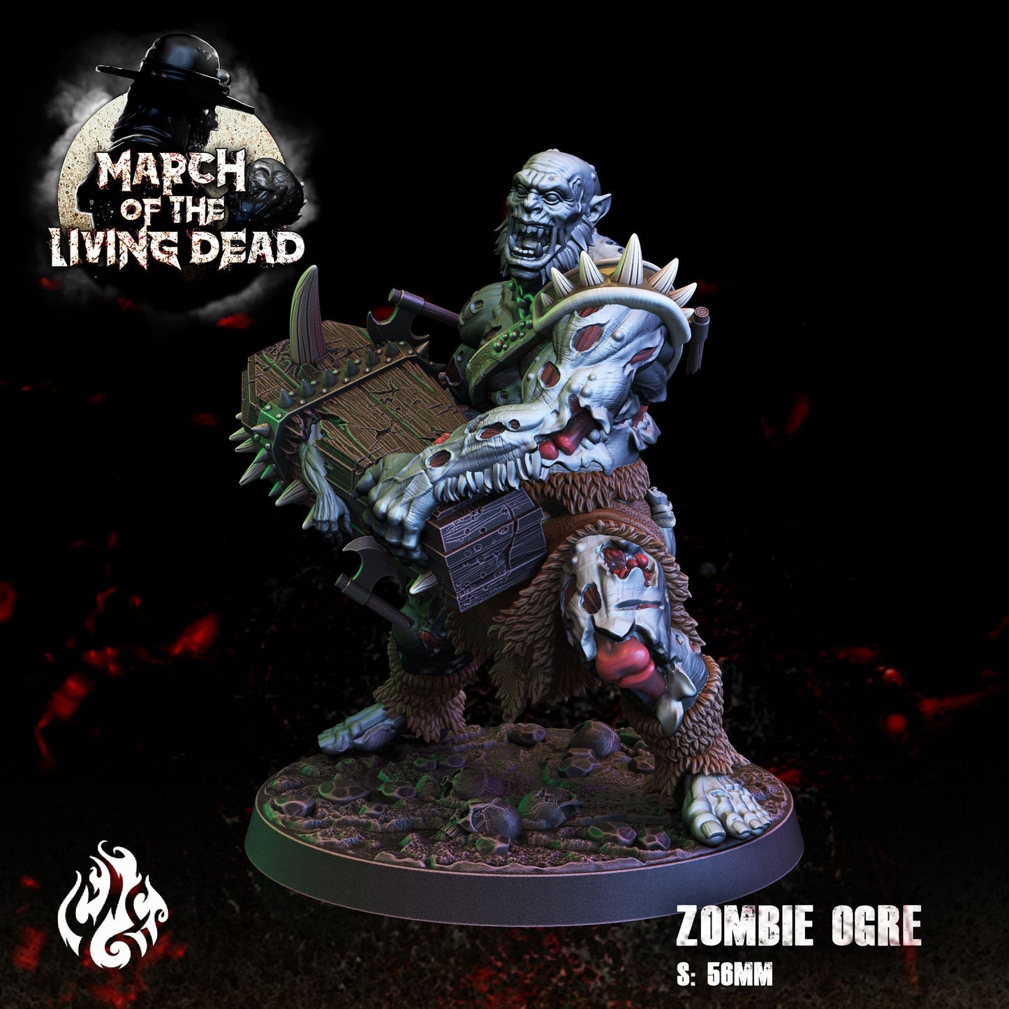 Zombie Ogre Tabletop RPG Miniature | March of the Living Dead Collection | Crippled God Foundry