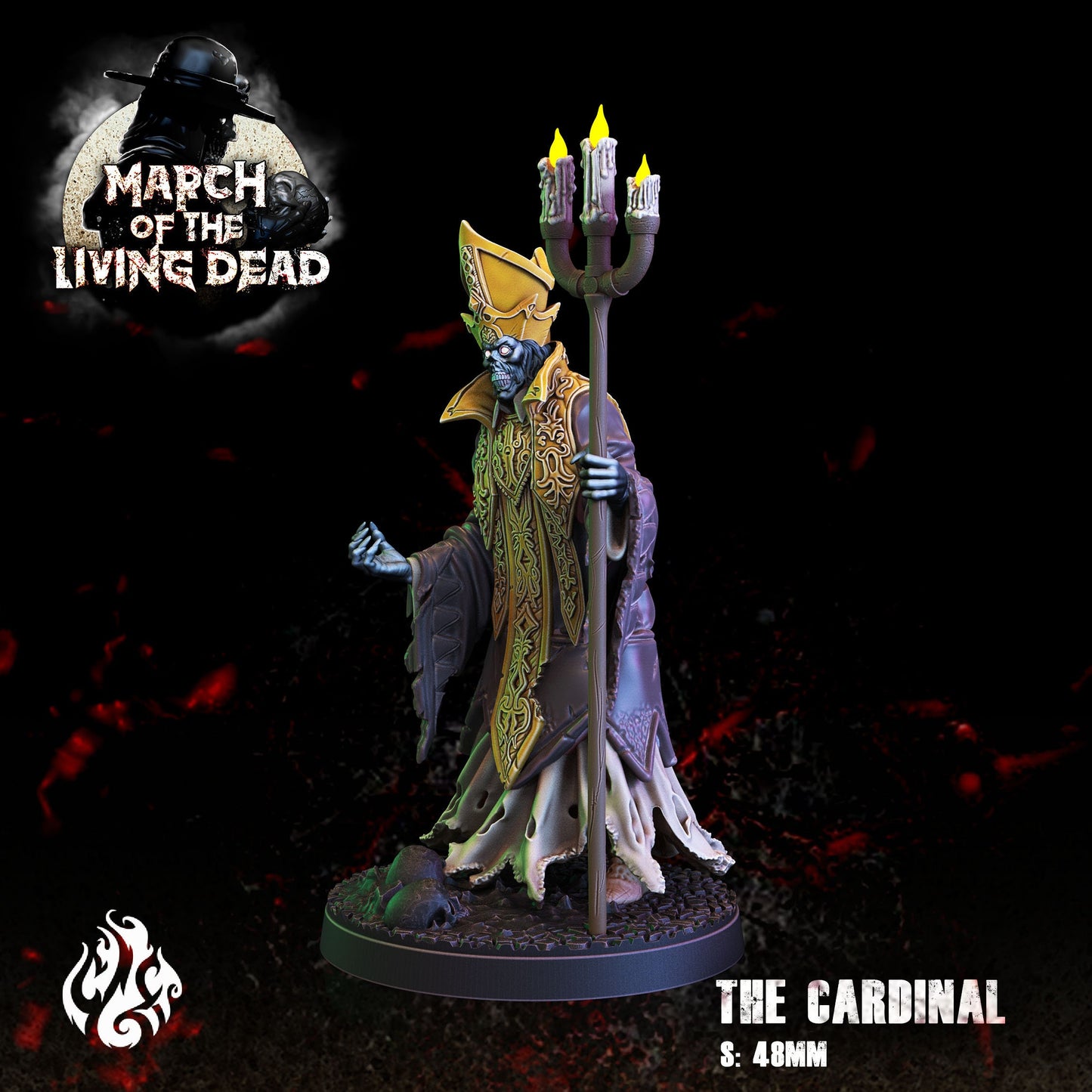 Undead Cardinal Tabletop RPG Miniature | March of the Living Dead Collection | Crippled God Foundry