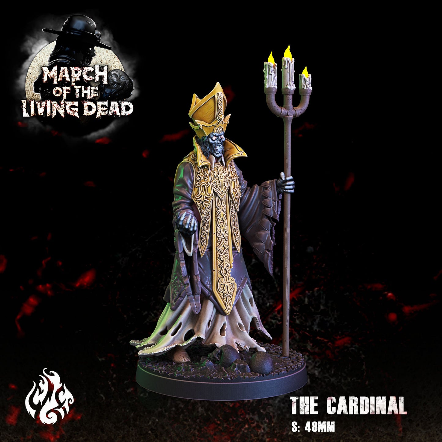 Undead Cardinal Tabletop RPG Miniature | March of the Living Dead Collection | Crippled God Foundry