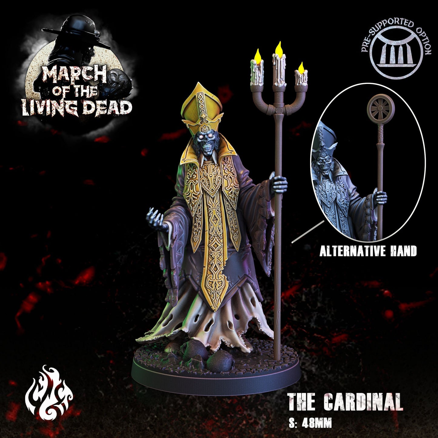 Undead Cardinal Tabletop RPG Miniature | March of the Living Dead Collection | Crippled God Foundry