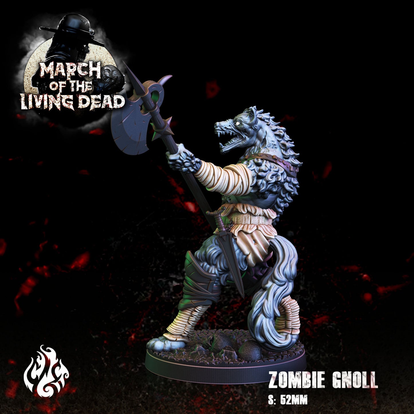 Zombie Gnoll Tabletop RPG Miniature | March of the Living Dead Collection | Crippled God Foundry