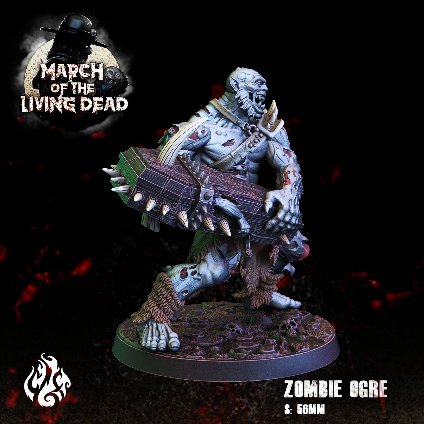 Zombie Ogre Tabletop RPG Miniature | March of the Living Dead Collection | Crippled God Foundry