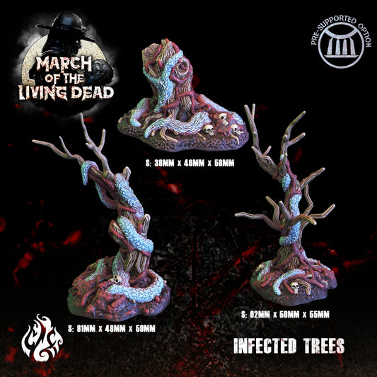 Zombie Infected Trees Tabletop RPG Miniature Set | March of the Living Dead Collection | Crippled God Foundry