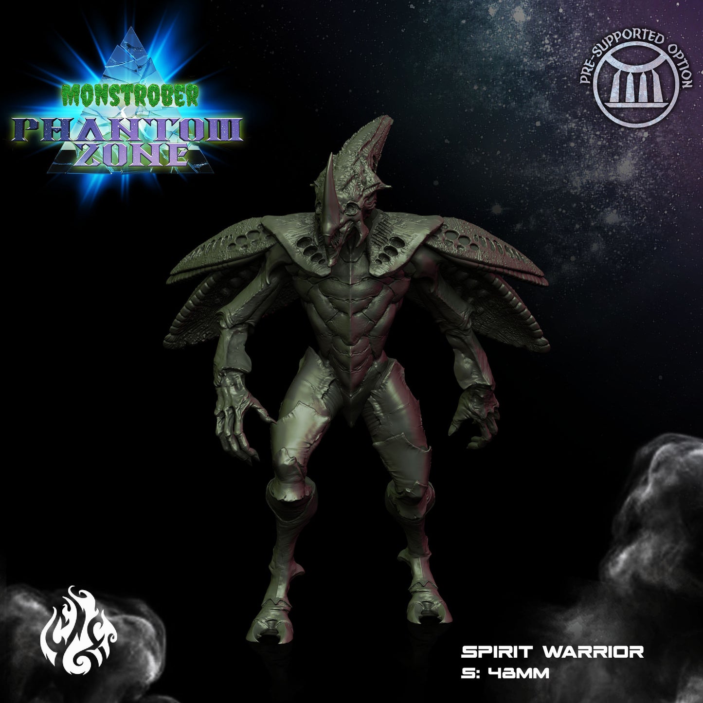 Spirit Warrior Insectoid Resin Tabletop Miniature | Monstrober 2022 Collection | Crippled God Foundry