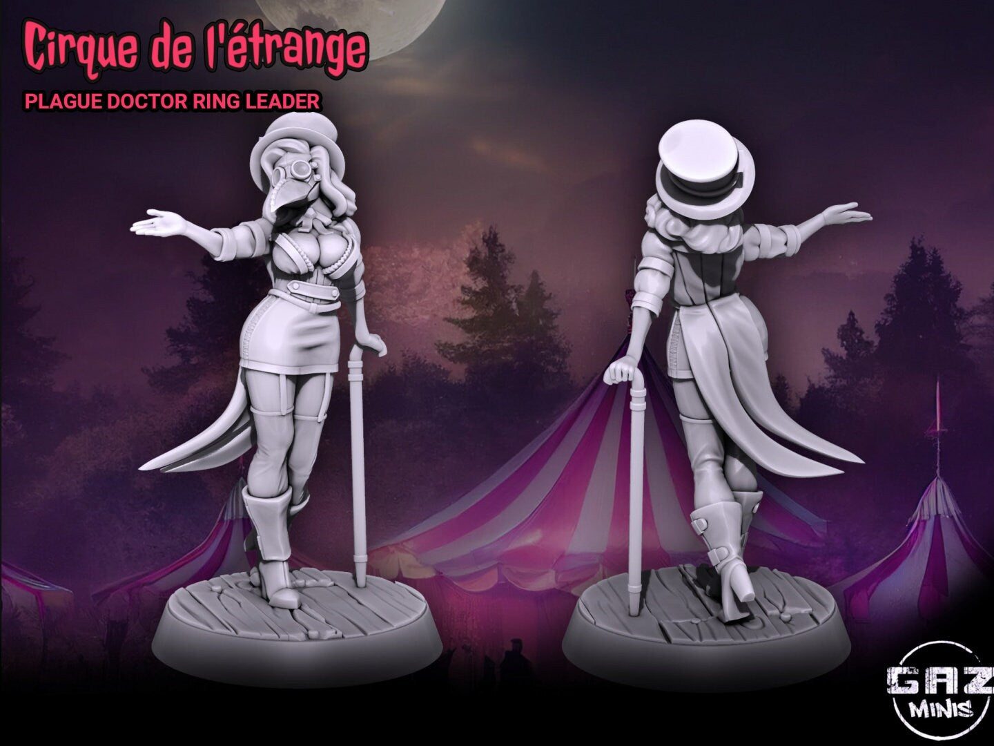 Plague Doctor Ringmaster Tabletop Miniature and Variants | Cirque De L'etrange | Gaz Miniatures