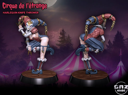 Harlequin Knife Thrower Tabletop Miniature and Variants | Cirque De L'etrange | Gaz Miniatures