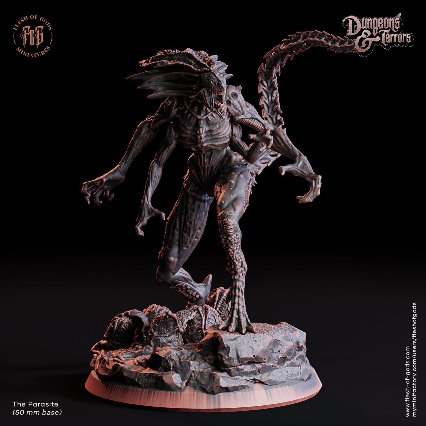 The Parasite Resin Figure | Dungeons and Terrors Series RPG Horror Miniatures Tabletop | Flesh of Gods