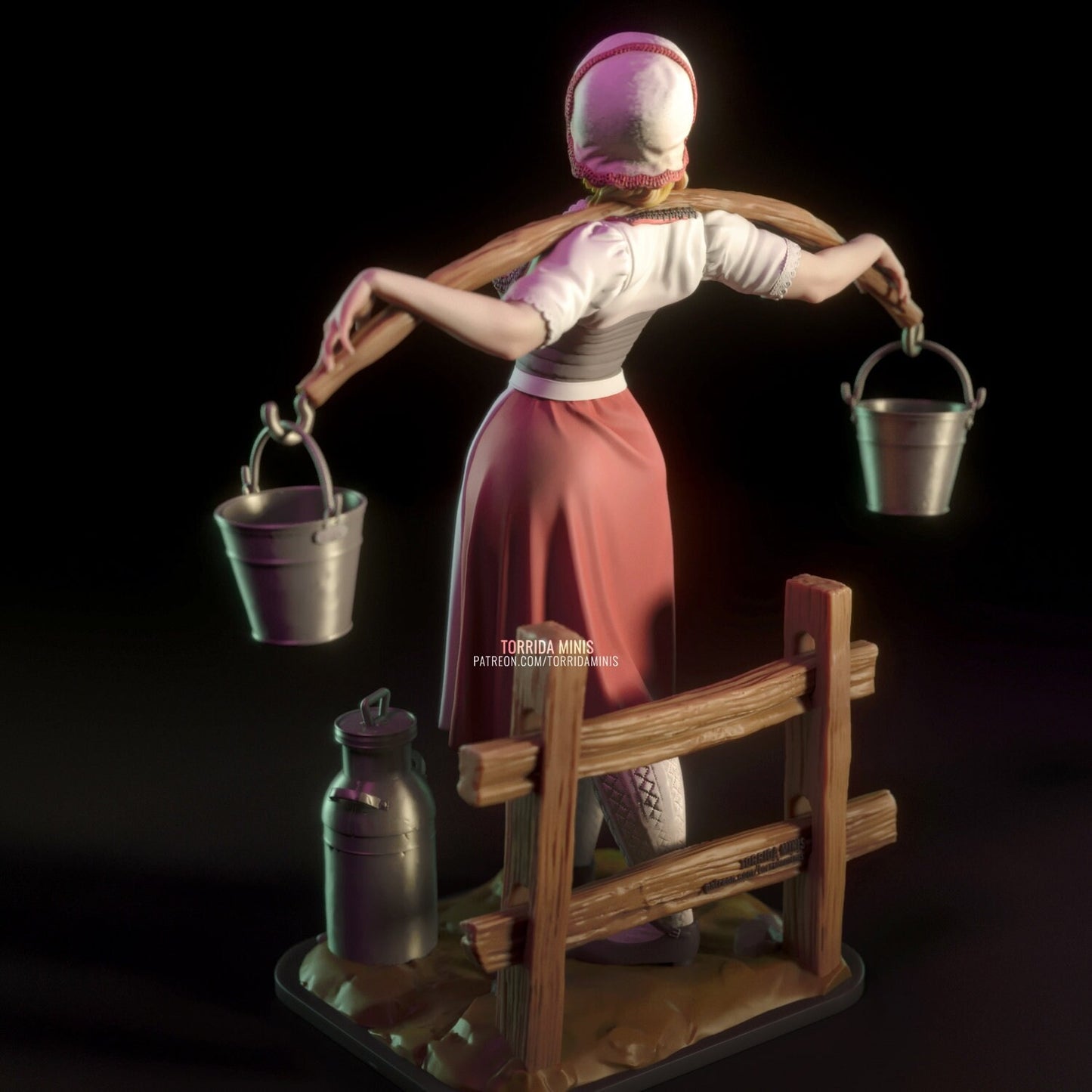 Anna the Milkmaid Pin Up Statue & Miniature | Torrida Minis