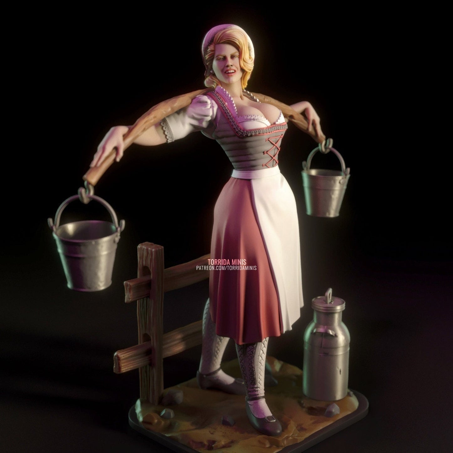 Anna the Milkmaid Pin Up Statue & Miniature | Torrida Minis