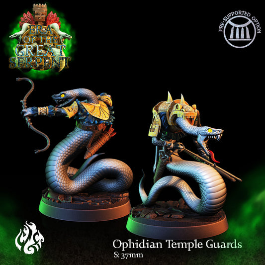 Ophidian Temple Guards Tabletop Miniature Set | Era of the Great Serpent Collection | Crippled God Foundry