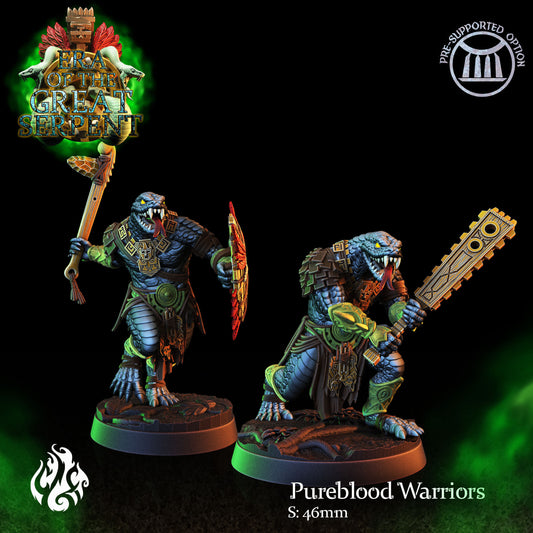 Pureblood Snake Warriors Tabletop Miniature Set | Era of the Great Serpent Collection | Crippled God Foundry