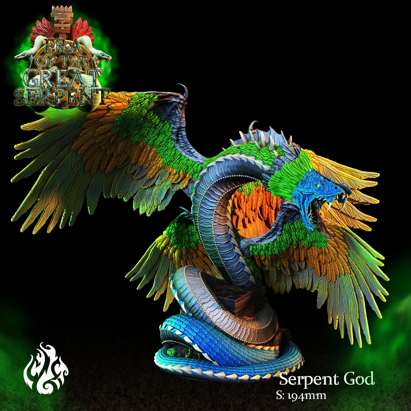 Serpent God Quetzalcoatl Tabletop Miniature | Era of the Great Serpent Collection | Crippled God Foundry