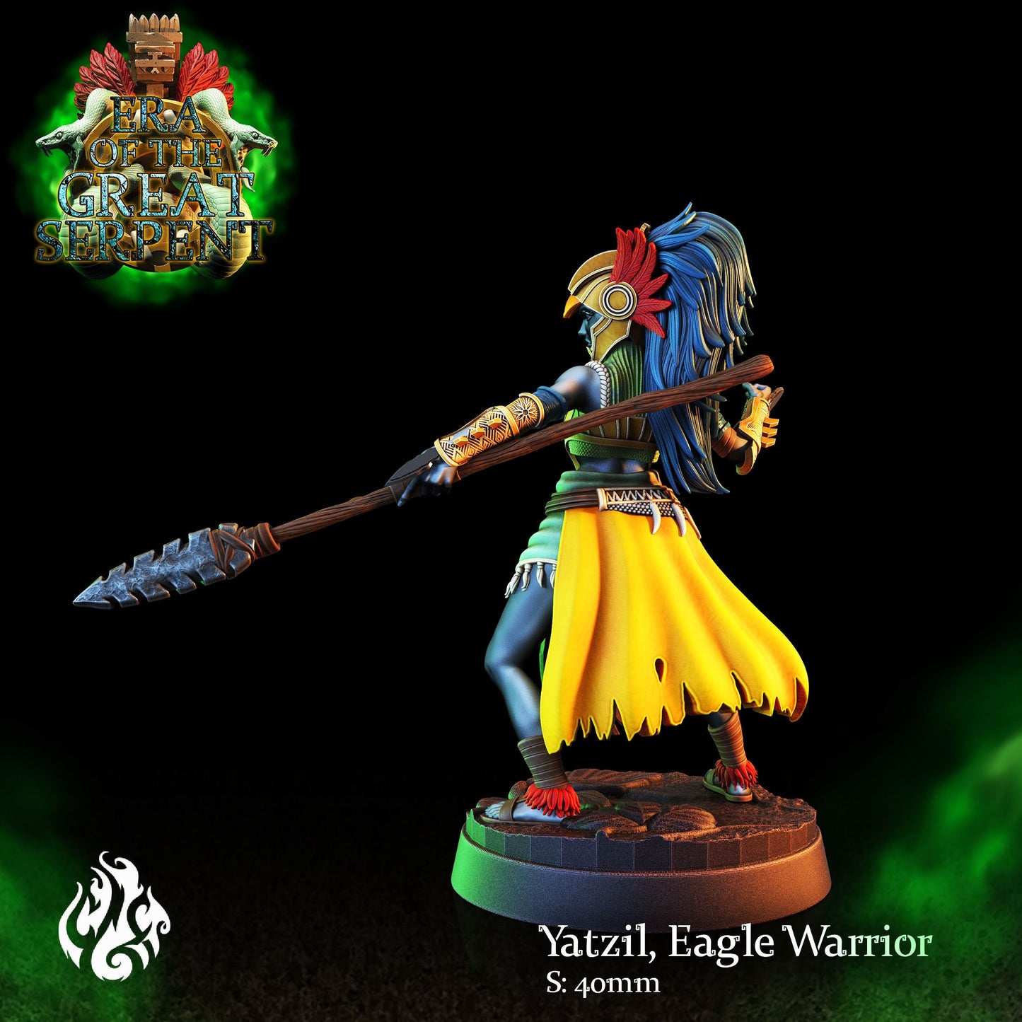 Yatzil, Eagle Warrior Tabletop Miniature | Era of the Great Serpent Collection | Crippled God Foundry