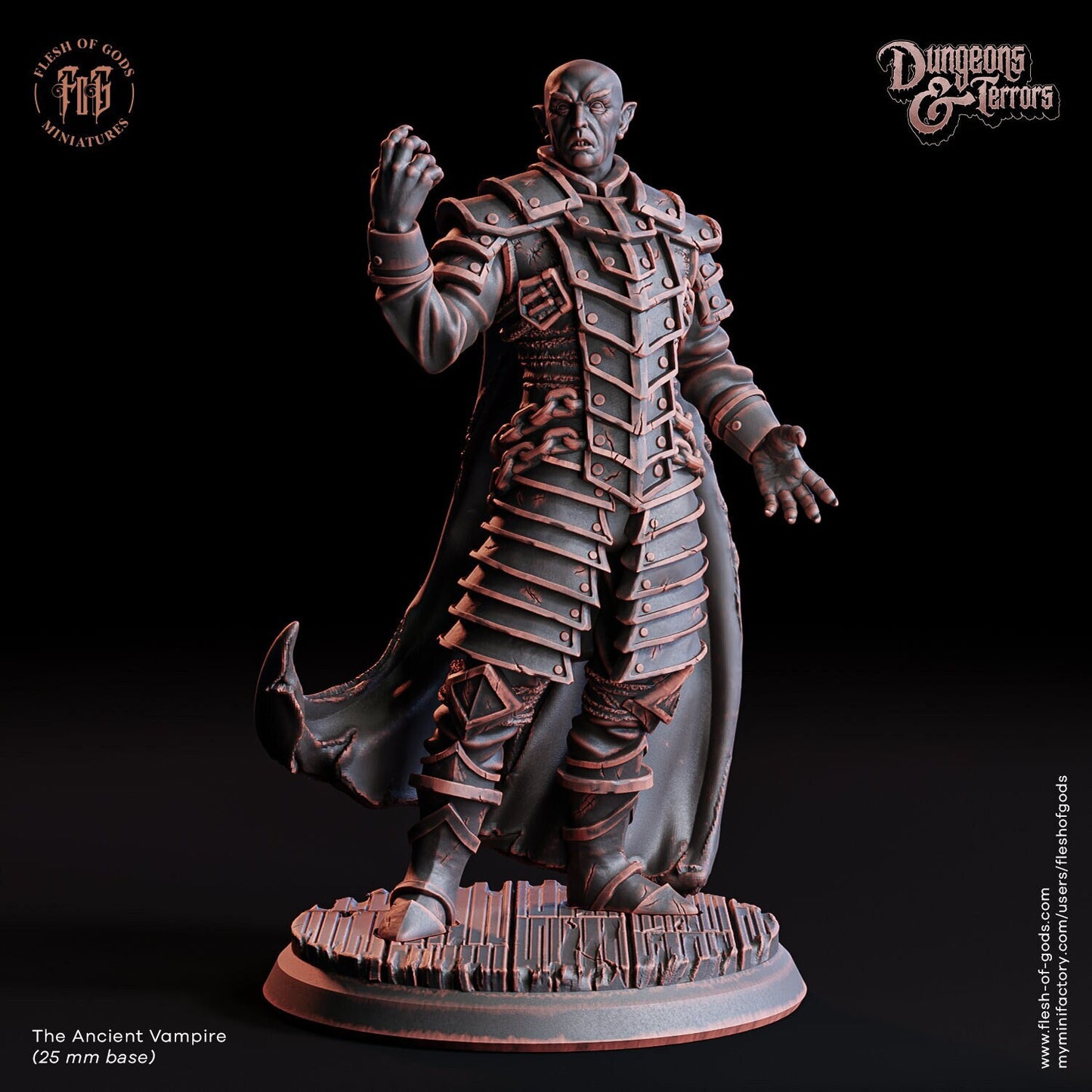 Ancient Vampire Resin Figure | Dungeons and Terrors Series RPG Horror Miniatures Tabletop | Flesh of Gods