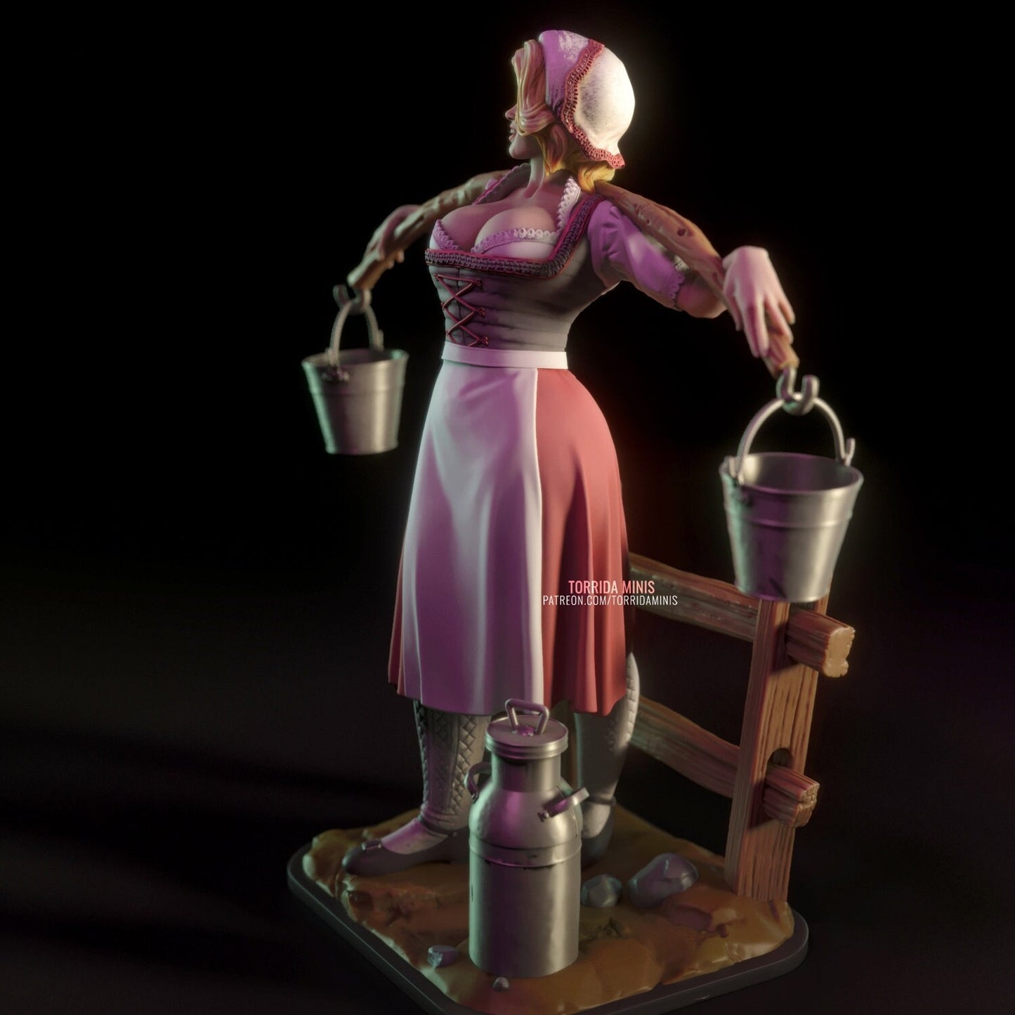 Anna the Milkmaid Pin Up Statue & Miniature | Torrida Minis