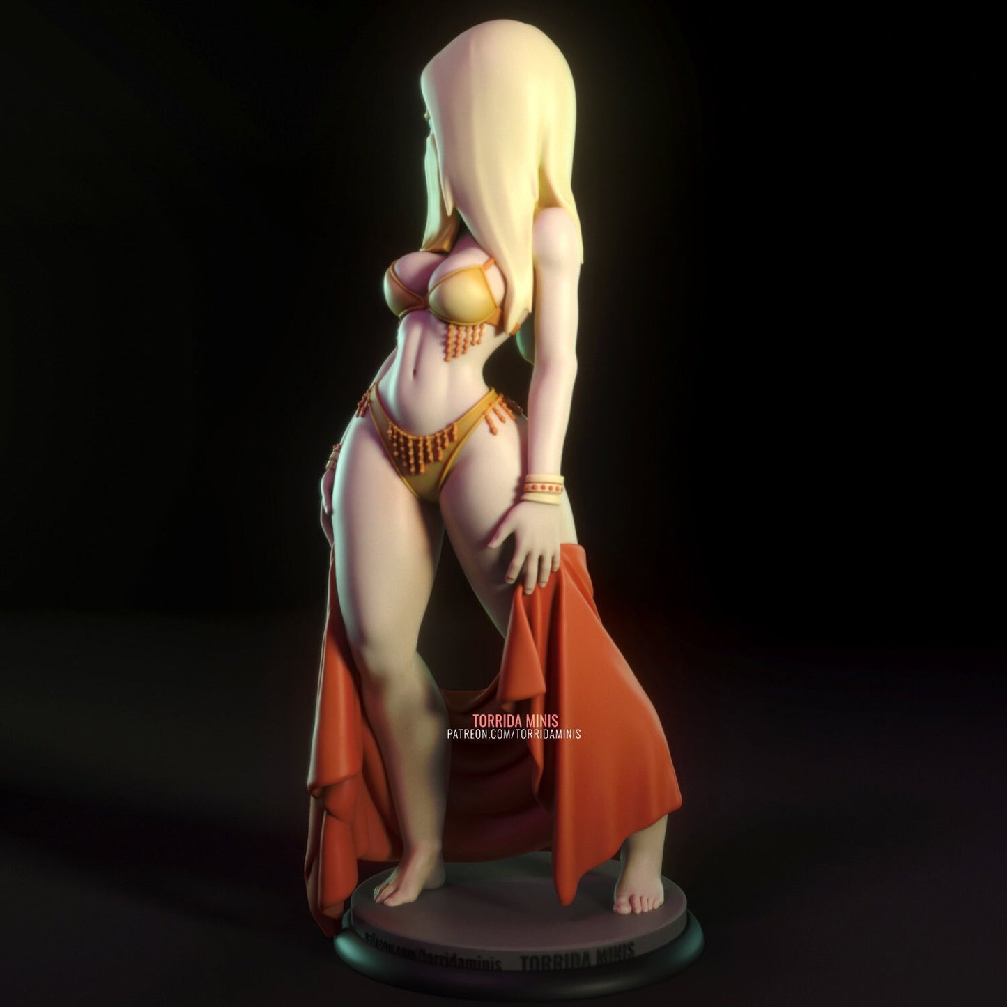 Yellow Sorceress Bellydancer Animated Pin Up Statue & Miniature | Torrida Minis