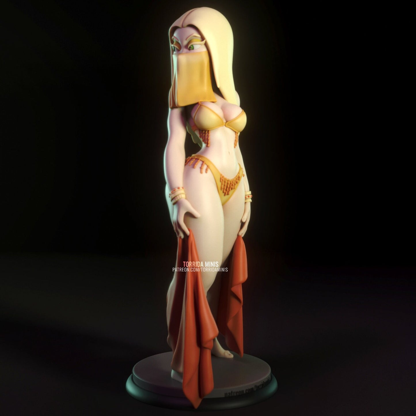 Yellow Sorceress Bellydancer Animated Pin Up Statue & Miniature | Torrida Minis