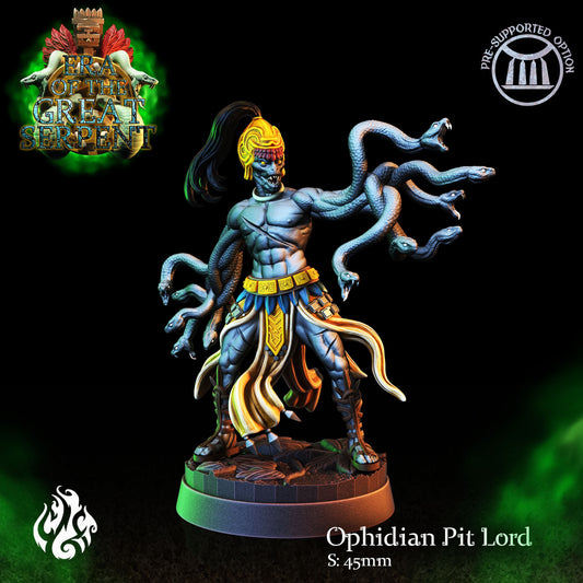 Ophidian Pitlord Tabletop RPG Miniature | Era of the Great Serpent Collection | Crippled God Foundry