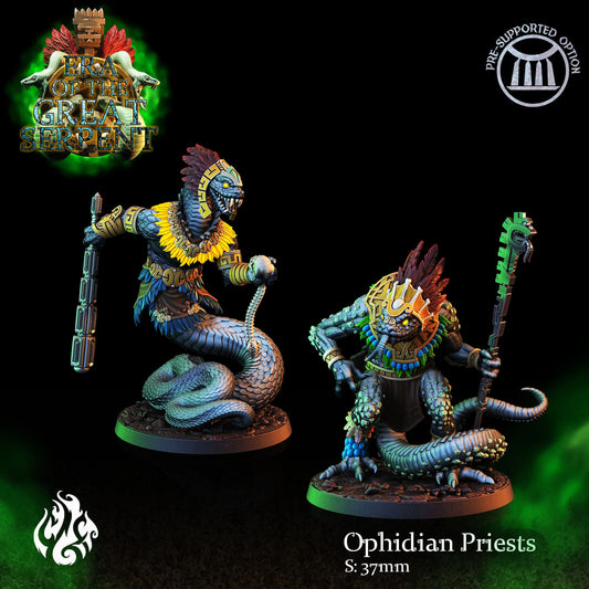 Ophidian Priests Tabletop Miniature Set | Era of the Great Serpent Collection | Crippled God Foundry