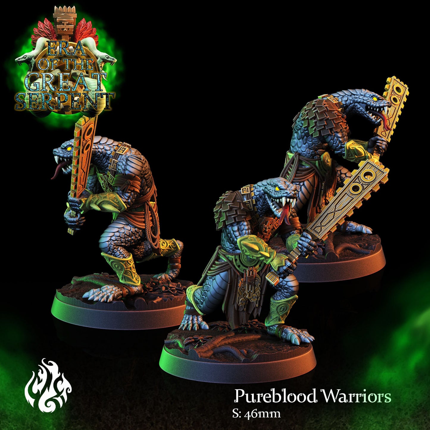 Pureblood Snake Warriors Tabletop Miniature Set | Era of the Great Serpent Collection | Crippled God Foundry