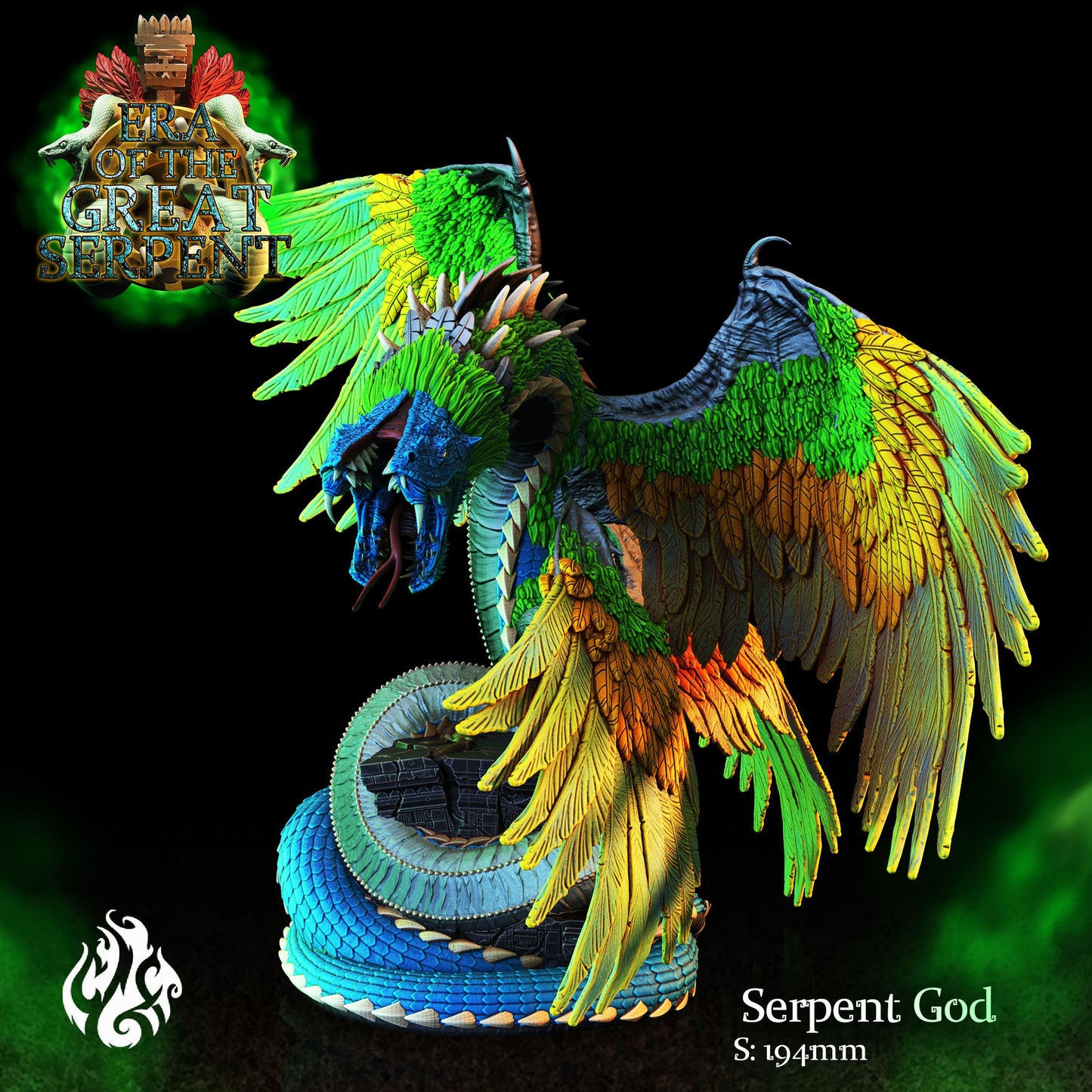 Serpent God Quetzalcoatl Tabletop Miniature | Era of the Great Serpent Collection | Crippled God Foundry