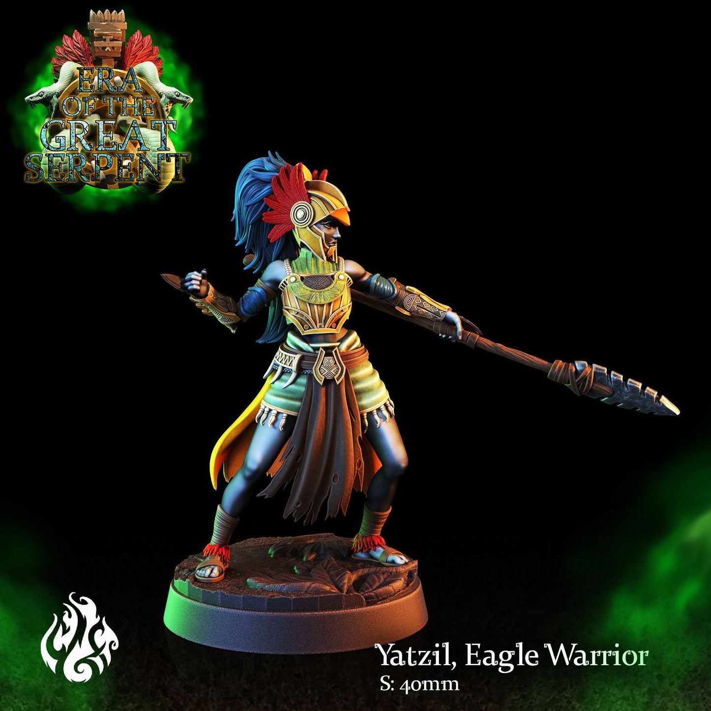 Yatzil, Eagle Warrior Tabletop Miniature | Era of the Great Serpent Collection | Crippled God Foundry