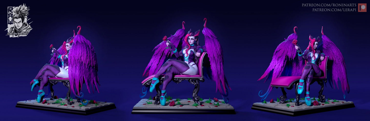 Angie the Succubus Seated Resin Pin Up Miniature | Ronin Arts Workshop RAW