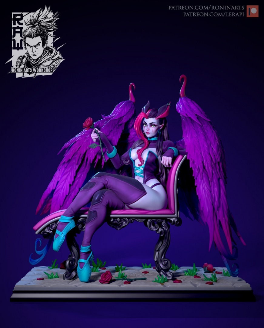 Angie the Succubus Seated Resin Pin Up Miniature | Ronin Arts Workshop RAW