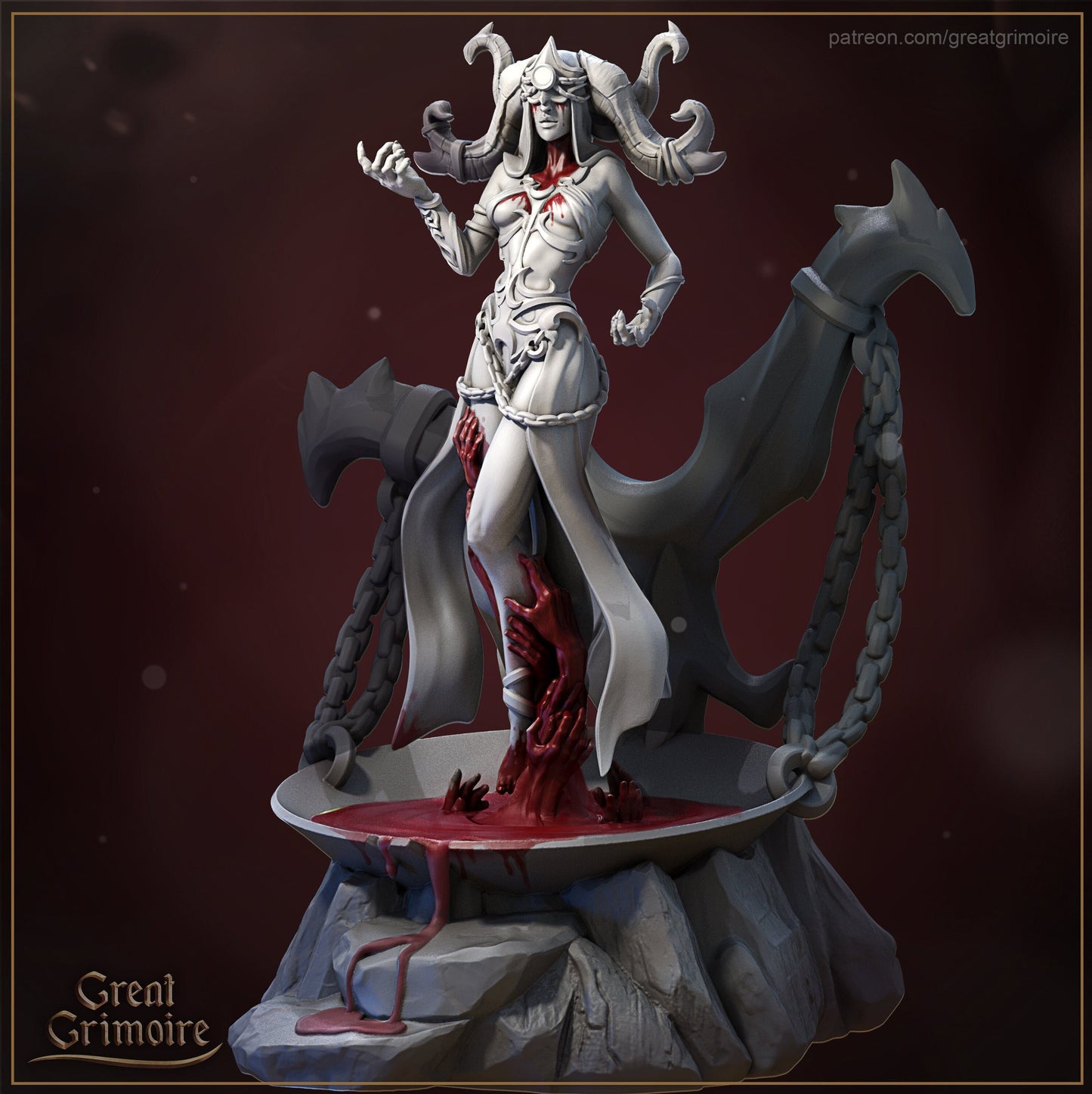 Scarlett the Blood Witch Tabletop RPG Miniature | Lodge of the Dark Arts Collection | Great Grimoire