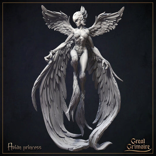 Avian Princess Tabletop RPG Miniature | Curse of the Celestial Children Collection | Great Grimoire