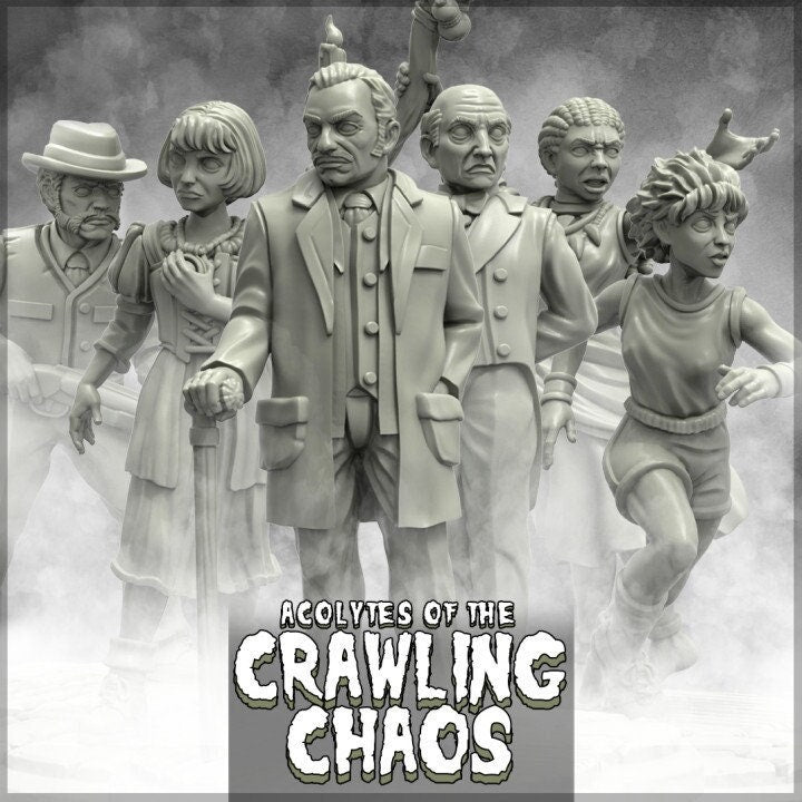 Cthulhu Investigators Lovecraft Resin Miniature Set | Acolytes of the Crawling Chaos Series RPG Miniatures Tabletop | Adaevy Creations