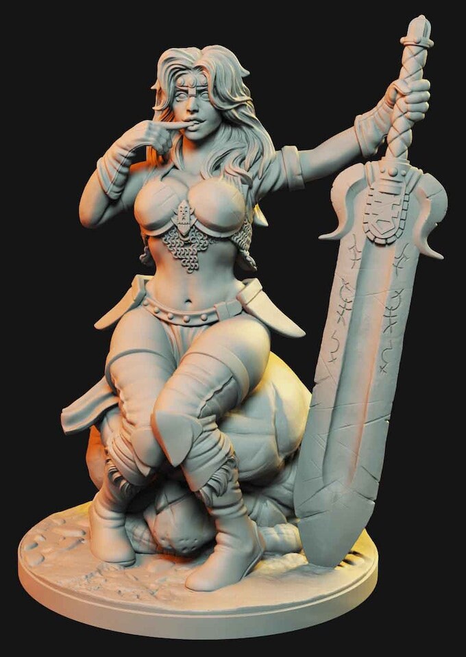 Beatrix the Barbarian Pin Up Statue & Miniature | TytanTroll Miniatures