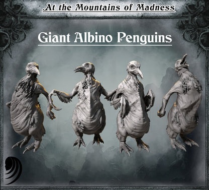 Giant Albino Penguins Miniature Set | At The Mountains of Madness Series RPG Miniatures Tabletop | Medusa Project