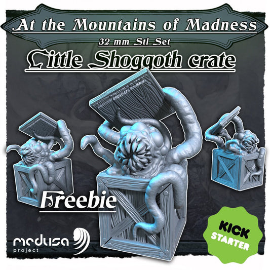 Baby Shoggoth in Crate Miniature | At The Mountains of Madness Series RPG Miniatures Tabletop | Medusa Project