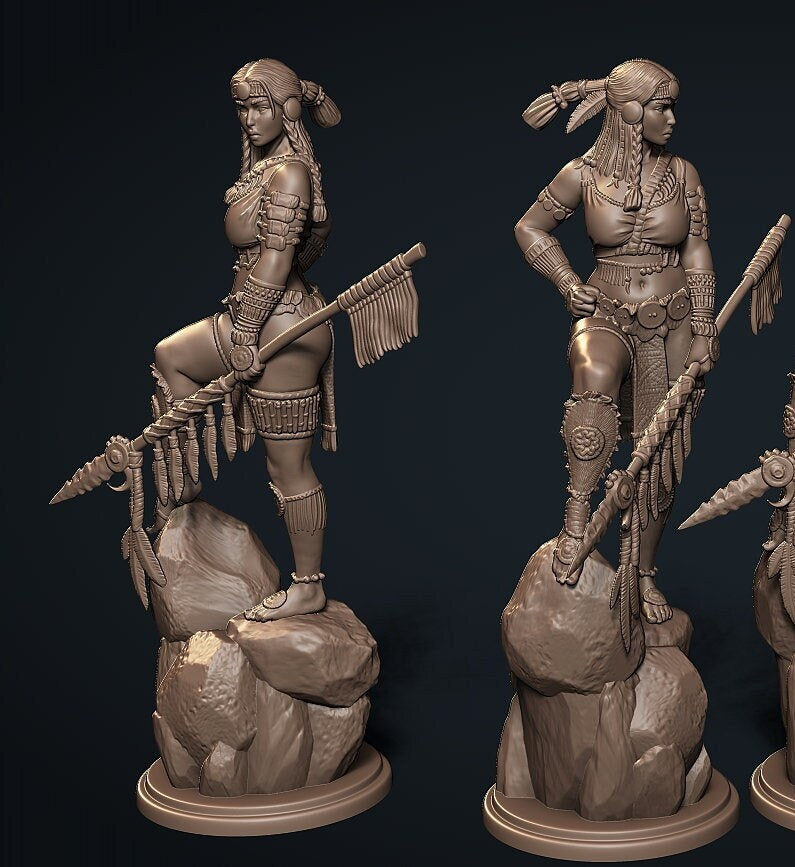 Yona the Huntress Miniature | Claydemon Miniatures