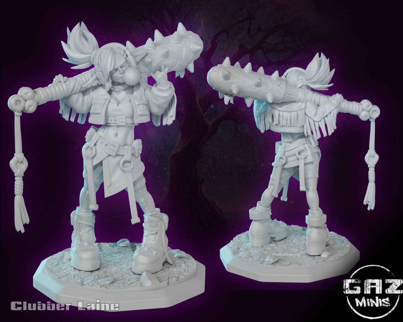 Clubber Laine Goblin Tough Tabletop Miniature and Variants | Goblin Girls | Gaz Miniatures