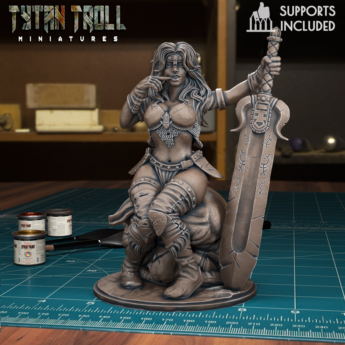 Beatrix the Barbarian Pin Up Statue & Miniature | TytanTroll Miniatures