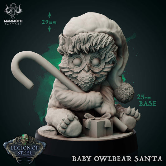 Baby Santa Owlbear Cub Tabletop Miniature | Wild Hunt Collection | Mammoth Factory