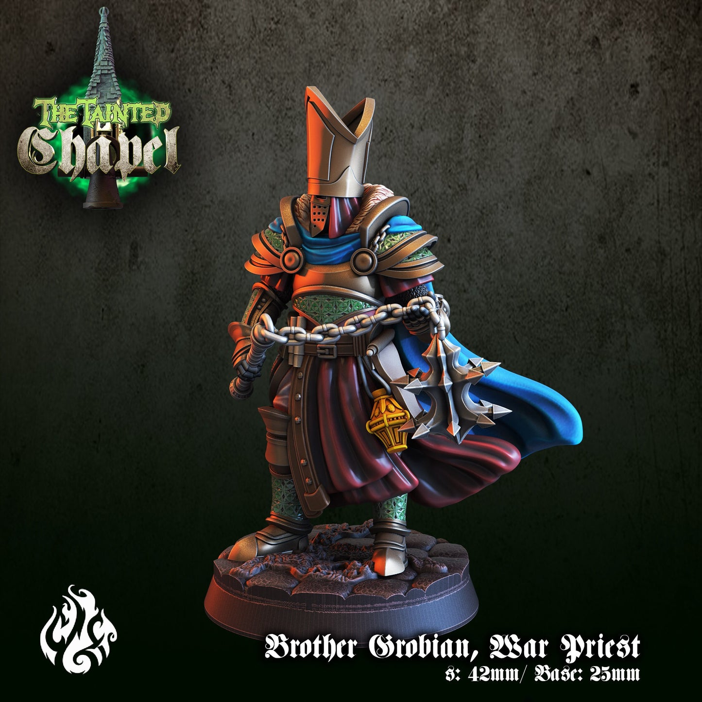 Brother Grobian War Priest Tabletop Miniature | The Tainted Chapel Collection | Crippled God Foundry