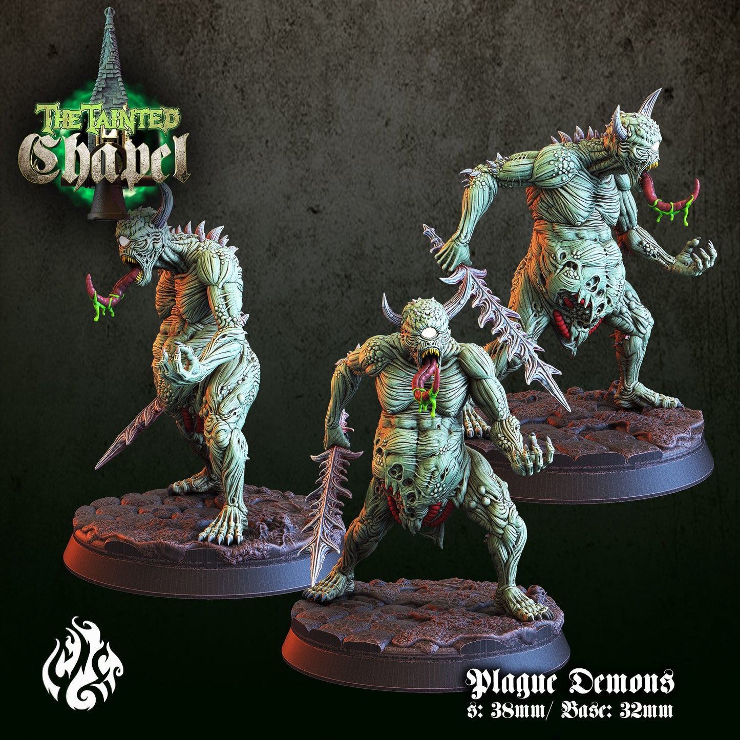 Plague Demons Tabletop Miniature Set| The Tainted Chapel Collection | Crippled God Foundry