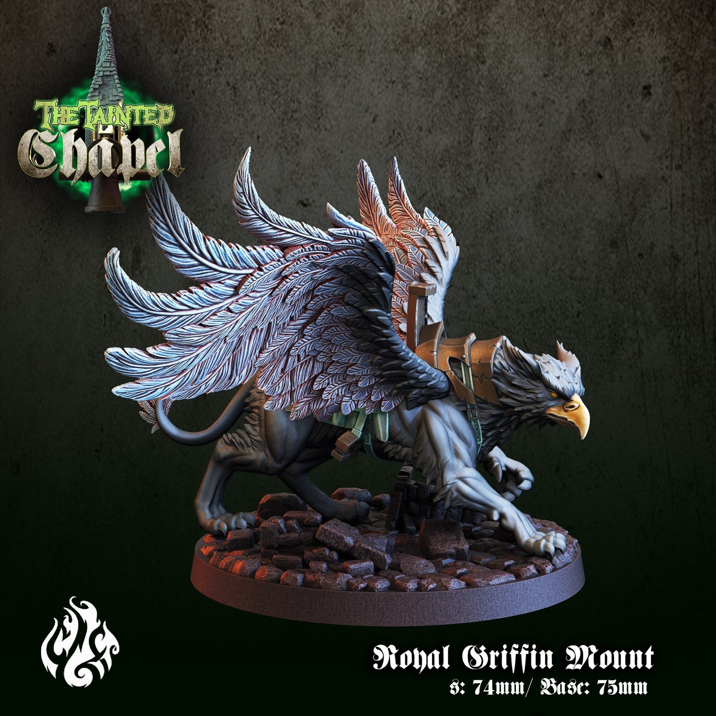 Royal Griffin Mount Tabletop Miniature | The Tainted Chapel Collection | Crippled God Foundry